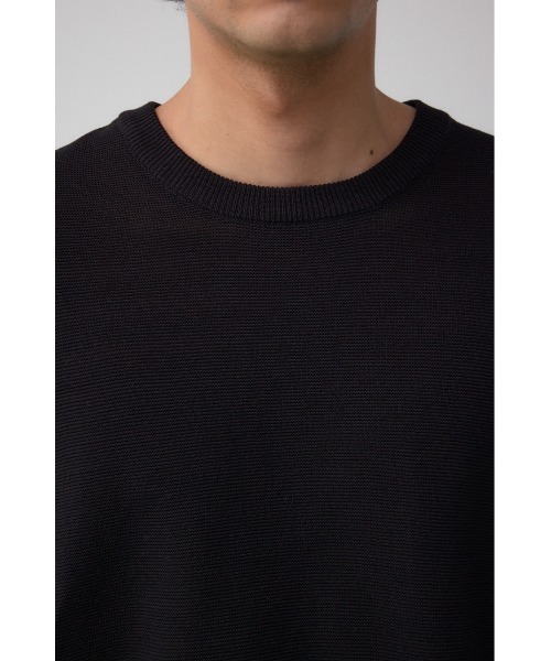 AZUL by moussy(アズールバイマウジー)の「ベーシックガーター5分袖ニット(ニット/セーター・メンズ・グリーン/ブラック/ライトグレー・MEDIUM/LARGE)」の10枚目の写真