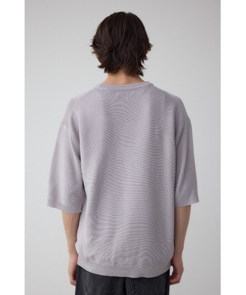 AZUL by moussy(アズールバイマウジー)の「ベーシックガーター5分袖ニット(ニット/セーター・メンズ・グリーン/ブラック/ライトグレー・MEDIUM/LARGE)」の18枚目の写真