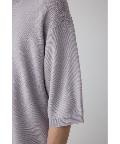 AZUL by moussy(アズールバイマウジー)の「ベーシックガーター5分袖ニット(ニット/セーター・メンズ・グリーン/ブラック/ライトグレー・MEDIUM/LARGE)」の20枚目の写真