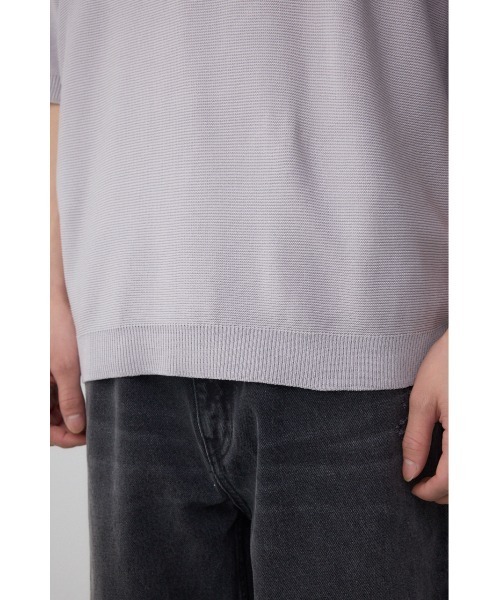 AZUL by moussy(アズールバイマウジー)の「ベーシックガーター5分袖ニット(ニット/セーター・メンズ・グリーン/ブラック/ライトグレー・MEDIUM/LARGE)」の21枚目の写真