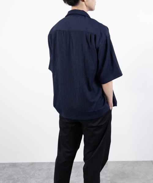 SKKONE(スコーネ)の「楊柳 オープンカラー オーバーサイズシャツ 半袖(シャツ/ブラウス・メンズ・モカ/ネイビー/ブラック・LL/L/M)」の17枚目の写真