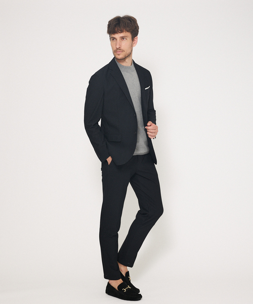 DESIGNWORKS（デザインワークス）の「【定番 / セットアップ対応】ナイロントリコットメッシュ パンツ/スラックス（スラックス・メンズ・ブラック/グレー/ストライプ・44/46/48/50/52）」の17枚目の写真