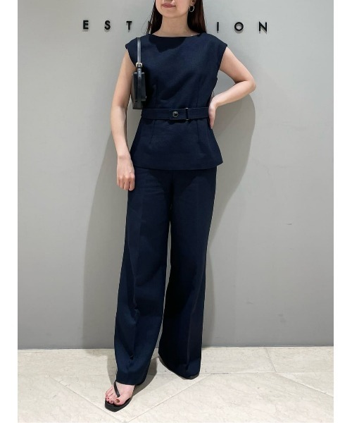 ESTNATION（エストネーション）の「ESTNATION / サマー ツイード ノースリーブ プルオーバー（シャツ/ブラウス・レディース・ライトグリーン/ホワイト/ネイビー・36/38）」の13枚目の写真