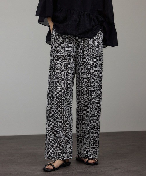 SALON adam et rope'（サロン アダム エ ロペ）の「リバティイージーパンツ（その他パンツ・レディース・ブルー系その他4/グリーン/ブラック・FREE）」の6枚目の写真