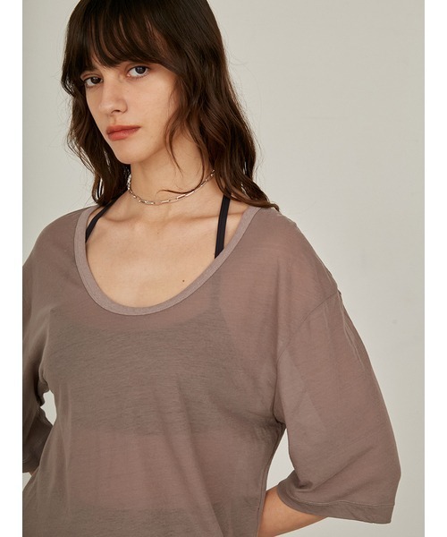 styling/（スタイリング）の「【S/S(エスバイエス)】＜ウォッシャブル・UVカット＞ブラトップ（Tシャツ/カットソー・レディース・ブラック/カーキ・FREE）」の6枚目の写真