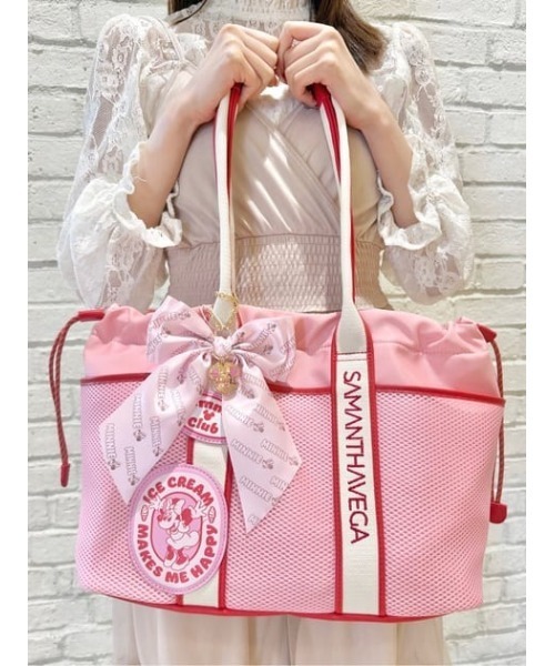 SAMANTHAVEGA(サマンサベガ)の「「ミッキーマウス&フレンズ」ロゴテープトートバッグ(ミニーマウス)(トートバッグ・レディース・ピンク・FREE)」の1枚目の写真