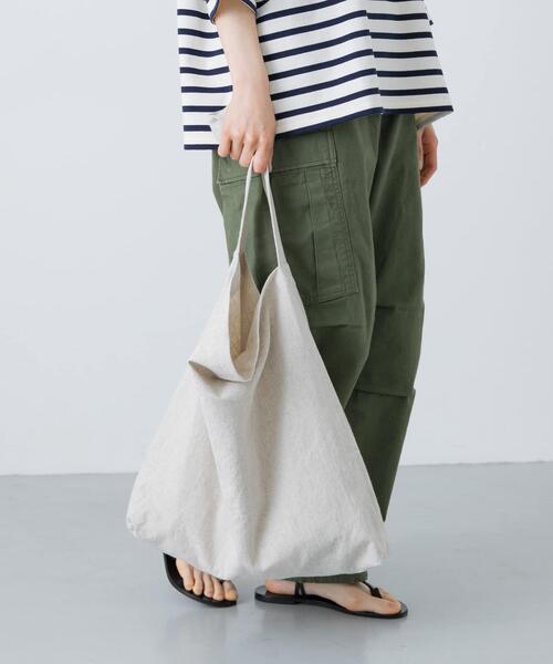 かぐれ（カグレ）の「コットンリネントートバッグ（トートバッグ・レディース・パープル/レッド/ナチュラル/ブラック・FREE）」の2枚目の写真