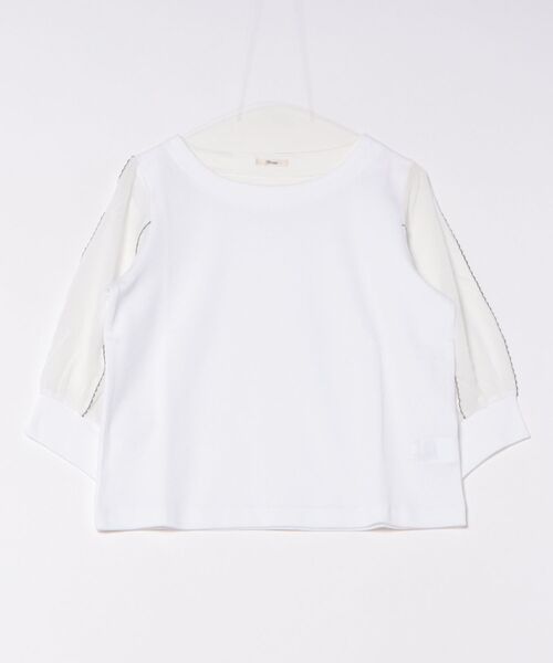 Jines(ジネス)の「袖刺繍7分袖プルオーバーカットソー(Tシャツ/カットソー・レディース・グレー/ブラック/ホワイト・38)」の14枚目の写真