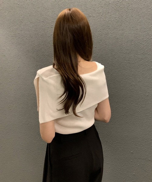 Lace Ladies（レースレディース）の「ケープ風 スクエア デザイン ノースリ トップス（Tシャツ/カットソー・レディース・ブラック/ホワイト/ベージュ・FREE）」の9枚目の写真
