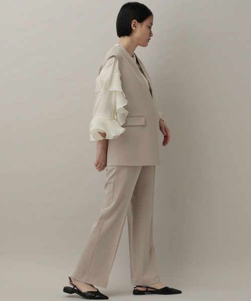 A part by（アパートバイ）の「【セミオケージョン】ベストセットアップ（パンツドレス・レディース・ブラウン/ベージュ・MEDIUM/LARGE）」の5枚目の写真