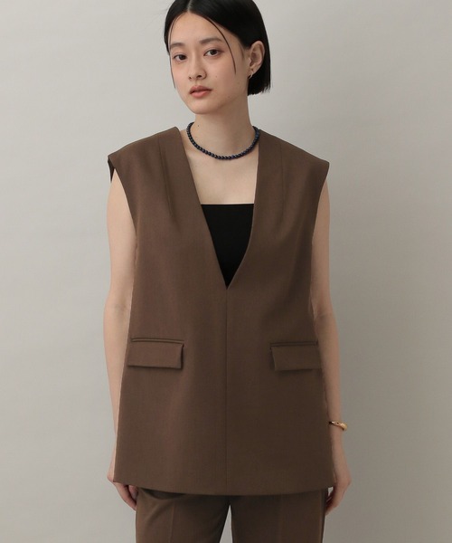 A part by（アパートバイ）の「【セミオケージョン】ベストセットアップ（パンツドレス・レディース・ブラウン/ベージュ・MEDIUM/LARGE）」の19枚目の写真