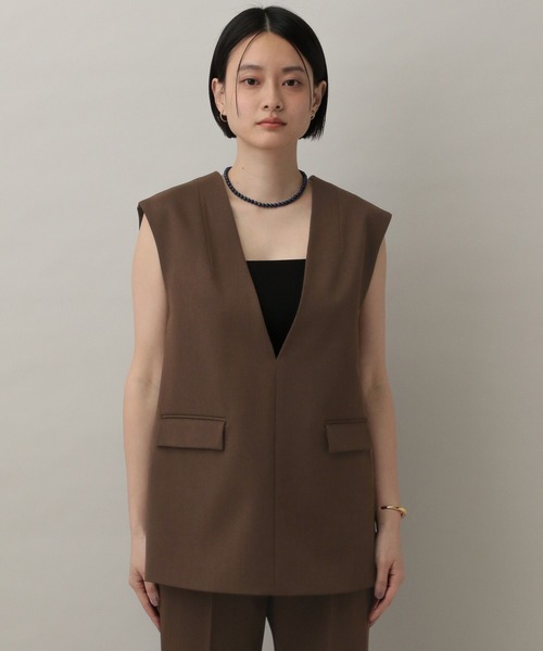 A part by（アパートバイ）の「【セミオケージョン】ベストセットアップ（パンツドレス・レディース・ブラウン/ベージュ・MEDIUM/LARGE）」の15枚目の写真