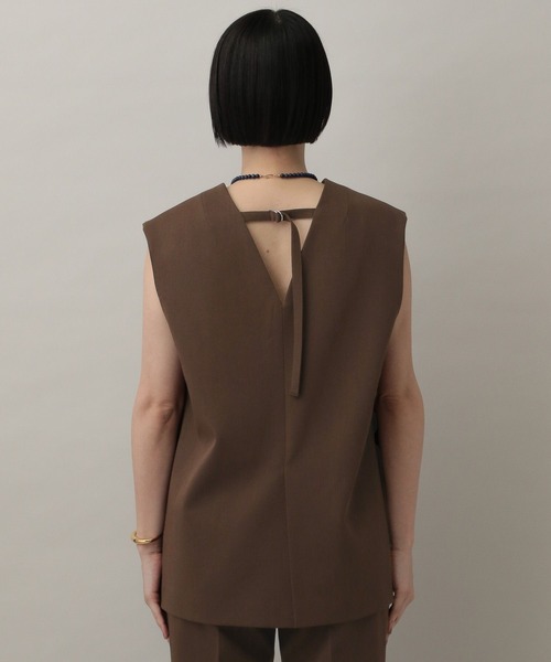 A part by（アパートバイ）の「【セミオケージョン】ベストセットアップ（パンツドレス・レディース・ブラウン/ベージュ・MEDIUM/LARGE）」の13枚目の写真
