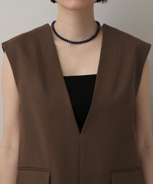 A part by（アパートバイ）の「【セミオケージョン】ベストセットアップ（パンツドレス・レディース・ブラウン/ベージュ・MEDIUM/LARGE）」の12枚目の写真