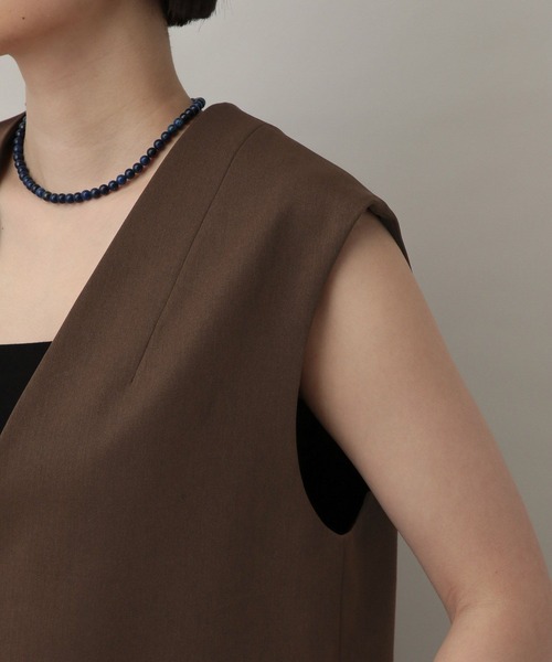 A part by（アパートバイ）の「【セミオケージョン】ベストセットアップ（パンツドレス・レディース・ブラウン/ベージュ・MEDIUM/LARGE）」の11枚目の写真