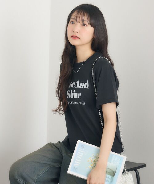 RETRO GIRL（レトロガール）の「フロッキーロゴチビTEE（Tシャツ/カットソー・レディース・ブラック/ブラウン/オフホワイト・FREE）」の21枚目の写真