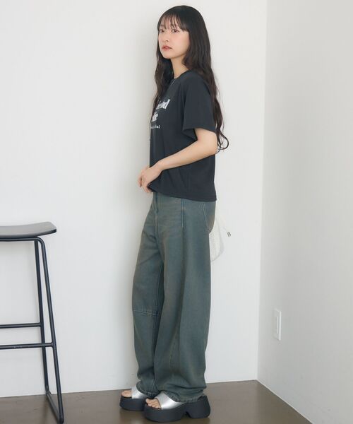 RETRO GIRL（レトロガール）の「フロッキーロゴチビTEE（Tシャツ/カットソー・レディース・ブラック/ブラウン/オフホワイト・FREE）」の17枚目の写真