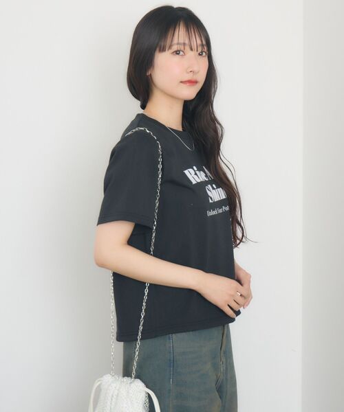 RETRO GIRL（レトロガール）の「フロッキーロゴチビTEE（Tシャツ/カットソー・レディース・ブラック/ブラウン/オフホワイト・FREE）」の14枚目の写真