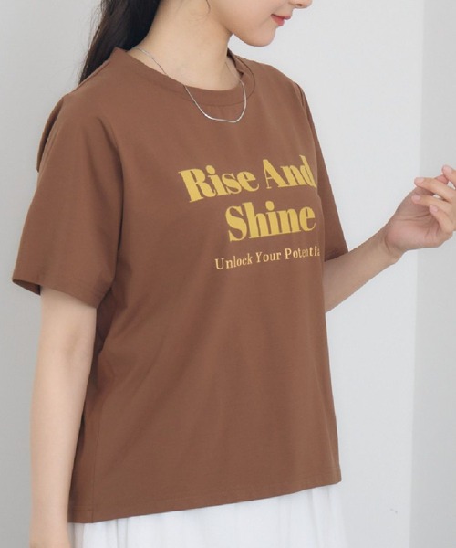 tシャツ フロッキーカットソー レディース 綿100％】フロッキープリント Tシャツ / 組曲 | ファッション