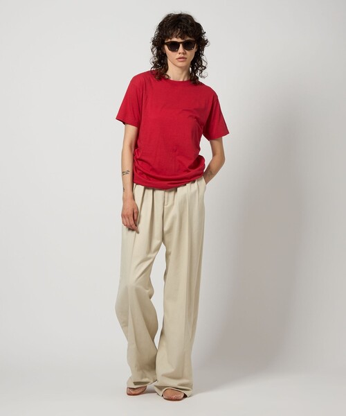 6(ROKU)＞コットンカシミヤ ベーシック 25SS Tシャツ