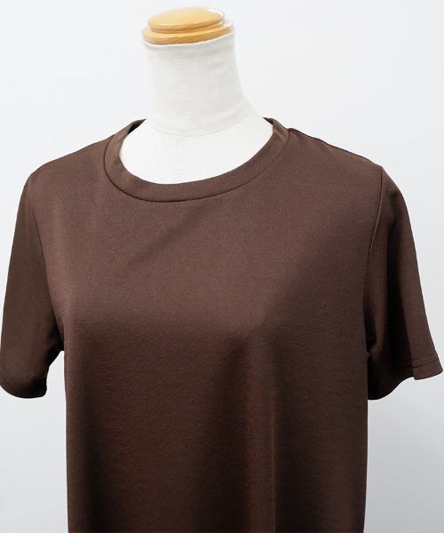 CLOTHY（クロシィ）の「【1枚でらくらくコーディネート！】フクレ半袖マキシワンピース（ワンピース・レディース・チャコールグレー/ブラック/ブラウン・MEDIUM）」の12枚目の写真