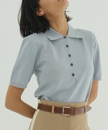 CLANE | CLANE SHOULDER PADS POLO KNIT TOPS 18106-2192(ポロシャツ)