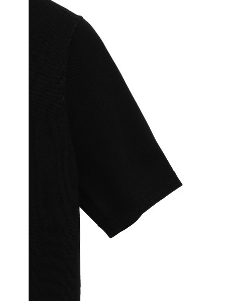 CLANE（クラネ）の「CLANE SHOULDER PADS POLO KNIT TOPS 18106-2192（ポロシャツ・レディース・ブラック/オフホワイト/ブルー・1）」の14枚目の写真