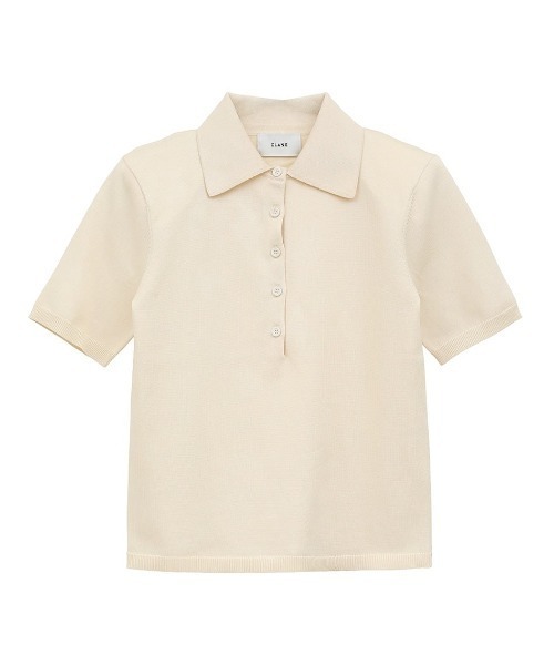 CLANE SHOULDER PADS POLO KNIT TOPS 18106-2192（ポロシャツ
