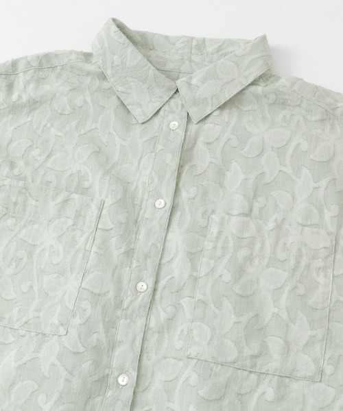 URBAN RESEARCH Sonny Label（アーバンリサーチサニーレーベル）の「コットンボタニカル柄ジャガードシャツ（シャツ/ブラウス・レディース・ミント/オフホワイト/チャコールグレー・FREE）」の17枚目の写真