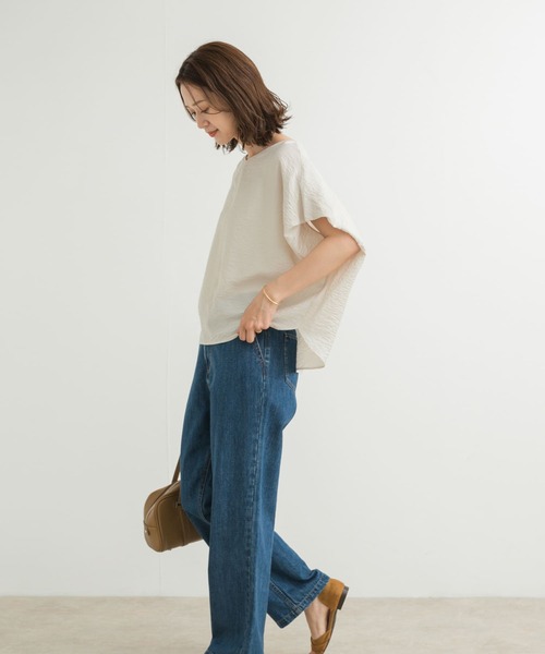 URBAN RESEARCH DOORS（アーバンリサーチドアーズ）の「バックタックコクーンブラウス（シャツ/ブラウス・レディース・ベージュ系その他/ピンク/ネイビー・MEDIUM）」の19枚目の写真