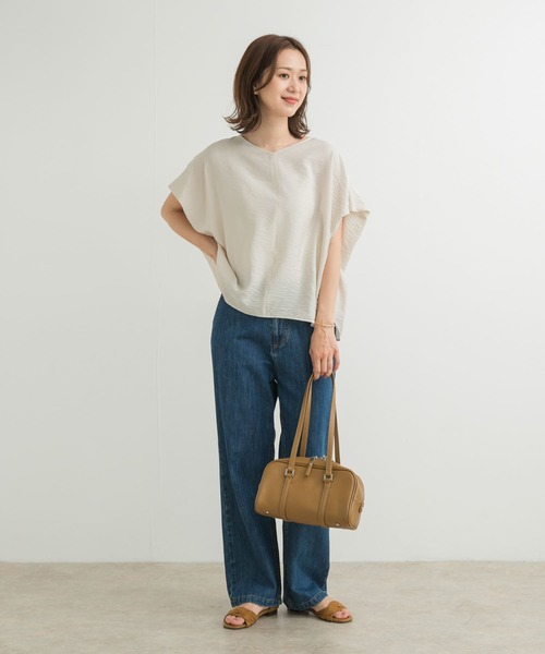 URBAN RESEARCH DOORS（アーバンリサーチドアーズ）の「バックタックコクーンブラウス（シャツ/ブラウス・レディース・ベージュ系その他/ピンク/ネイビー・MEDIUM）」の21枚目の写真