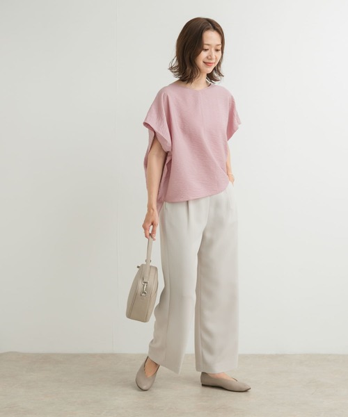 URBAN RESEARCH DOORS（アーバンリサーチドアーズ）の「バックタックコクーンブラウス（シャツ/ブラウス・レディース・ベージュ系その他/ピンク/ネイビー・MEDIUM）」の4枚目の写真