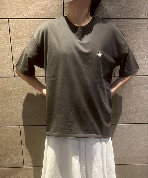 BEVERLY HILLS POLO CLUB(ビバリーヒルズポロクラブ)の「【BEVERLY HILLS POLO CLUB/ビバリーヒルズポロクラブ】天竺 ワンポイント刺繍 半袖Tシャツ(Tシャツ/カットソー・レディース・ブラック/オフホワイト/オートミール/モカ/グリーン/ダークオレンジ/パープル・L/M)」の16枚目の写真