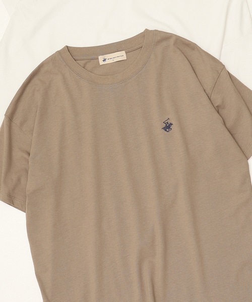 BEVERLY HILLS POLO CLUB(ビバリーヒルズポロクラブ)の「【BEVERLY HILLS POLO CLUB/ビバリーヒルズポロクラブ】天竺 ワンポイント刺繍 半袖Tシャツ(Tシャツ/カットソー・レディース・ブラック/オフホワイト/オートミール/モカ/グリーン/ダークオレンジ/パープル・L/M)」の8枚目の写真
