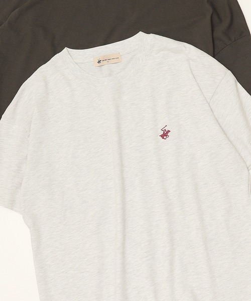 BEVERLY HILLS POLO CLUB(ビバリーヒルズポロクラブ)の「【BEVERLY HILLS POLO CLUB/ビバリーヒルズポロクラブ】天竺 ワンポイント刺繍 半袖Tシャツ(Tシャツ/カットソー・レディース・ブラック/オフホワイト/オートミール/モカ/グリーン/ダークオレンジ/パープル・L/M)」の9枚目の写真
