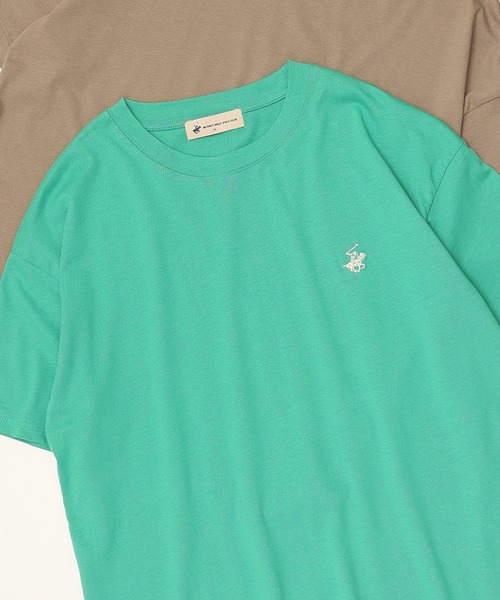 BEVERLY HILLS POLO CLUB(ビバリーヒルズポロクラブ)の「【BEVERLY HILLS POLO CLUB/ビバリーヒルズポロクラブ】天竺 ワンポイント刺繍 半袖Tシャツ(Tシャツ/カットソー・レディース・ブラック/オフホワイト/オートミール/モカ/グリーン/ダークオレンジ/パープル・L/M)」の10枚目の写真