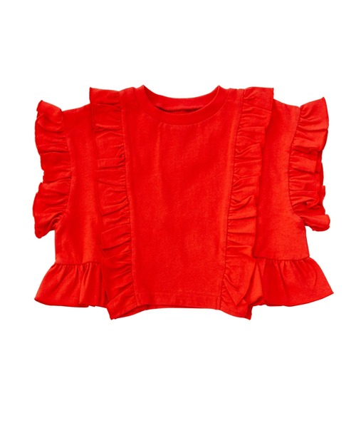 Ocean&Ground（オーシャン&グラウンド）の「ﾌﾘﾙTｼｬﾂ（Tシャツ/カットソー・キッズ・チャコール/ライトグレー/レッド/ホワイト・80/90/100/110/120/130/140）」の4枚目の写真