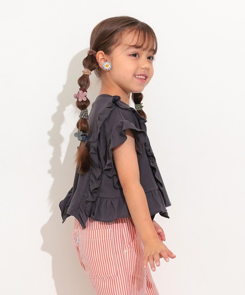 Ocean&Ground（オーシャン&グラウンド）の「ﾌﾘﾙTｼｬﾂ（Tシャツ/カットソー・キッズ・チャコール/ライトグレー/レッド/ホワイト・80/90/100/110/120/130/140）」の6枚目の写真