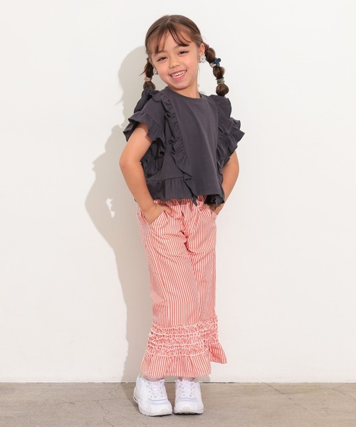 Ocean&Ground（オーシャン&グラウンド）の「ﾌﾘﾙTｼｬﾂ（Tシャツ/カットソー・キッズ・チャコール/ライトグレー/レッド/ホワイト・80/90/100/110/120/130/140）」の5枚目の写真