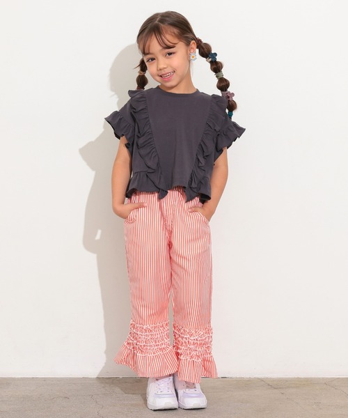 Ocean&Ground（オーシャン&グラウンド）の「ﾌﾘﾙTｼｬﾂ（Tシャツ/カットソー・キッズ・チャコール/ライトグレー/レッド/ホワイト・80/90/100/110/120/130/140）」の8枚目の写真