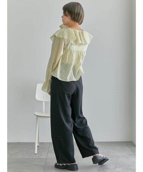 ehka sopo（エヘカソポ）の「シアーラッフルブラウス（シャツ/ブラウス・レディース・キナリ/ピンク/グリーン・F）」の17枚目の写真