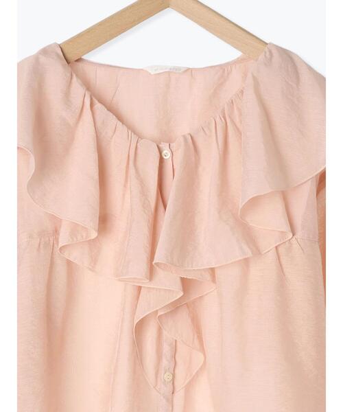 ehka sopo（エヘカソポ）の「シアーラッフルブラウス（シャツ/ブラウス・レディース・キナリ/ピンク/グリーン・F）」の11枚目の写真