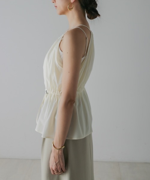 CIEL'AIR（シエルエアー）の「DROST CAMI TOPS(ﾄﾞﾛｽﾄｷｬﾐﾄｯﾌﾟｽ）（キャミソール・レディース・ブラック/オフホワイト・MEDIUM）」の4枚目の写真