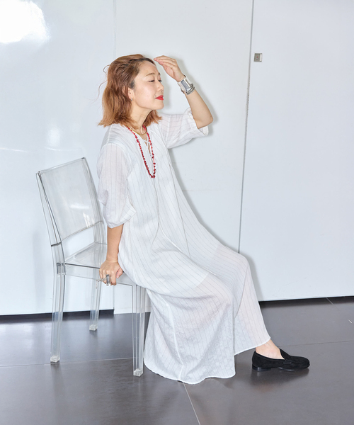 CITYSHOP（シティーショップ）の「LACE UP LINEN DRESS：ワンピース