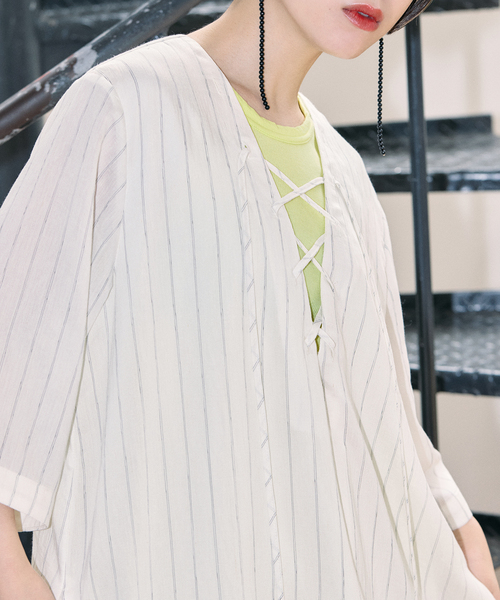 LACE UP LINEN DRESS：ワンピース（ワンピース）｜CITYSHOP
