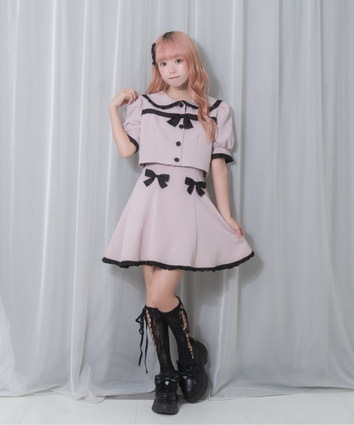 Honey Cinnamon（ハニーシナモン）の「ポイントリボンジャンスカセット（セットアップ・レディース・ピンク/ブラック・FREE）」の18枚目の写真
