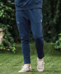 mp13843-heavy weight knit denim pants with cursive embroidery ニットデニムイージーパンツ