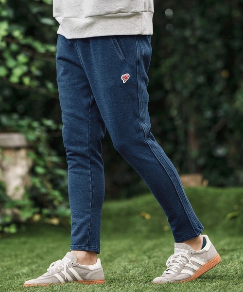 1minute 1second(ワンミニットワンセカンド)の「mp13843-heavy weight knit denim pants with cursive embroidery ニットデニムイージーパンツ(その他パンツ・メンズ・インディゴブルー/ライトインディゴブルー・S/M/L/XL)」の4枚目の写真