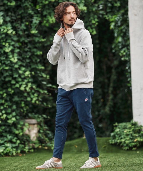 1minute 1second(ワンミニットワンセカンド)の「mp13843-heavy weight knit denim pants with cursive embroidery ニットデニムイージーパンツ(その他パンツ・メンズ・インディゴブルー/ライトインディゴブルー・S/M/L/XL)」の6枚目の写真