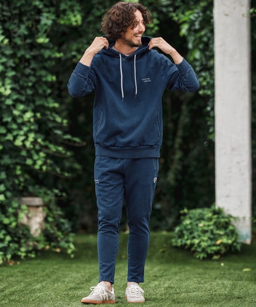 1minute 1second(ワンミニットワンセカンド)の「mp13843-heavy weight knit denim pants with cursive embroidery ニットデニムイージーパンツ(その他パンツ・メンズ・インディゴブルー/ライトインディゴブルー・S/M/L/XL)」の8枚目の写真